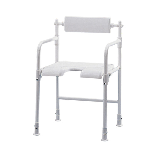 Roma fold away shower chair with backrest, armrests and gap front seat, model 4258
