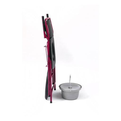 Roma folding commode chair with upholstered backrest and overseat, model 3515