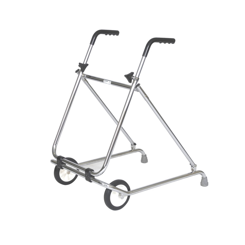 Roma folding rollator in chrome plated steel, model 2245A