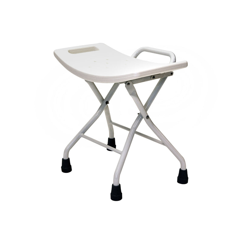 Roma folding shower bench with blow moulded seat and aluminium legs, model 4208