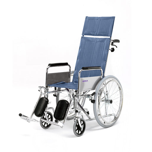 Roma 1710 fully reclining wheelchair with headrest extension and elevating legrests