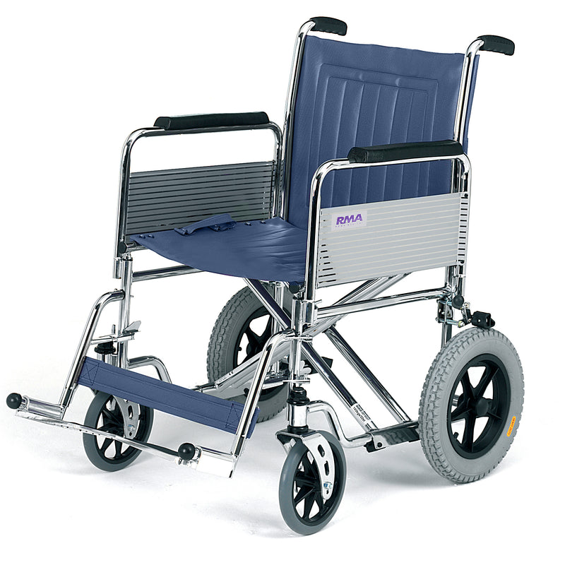 Roma 1485 heavy duty car transit wheelchair with push handles