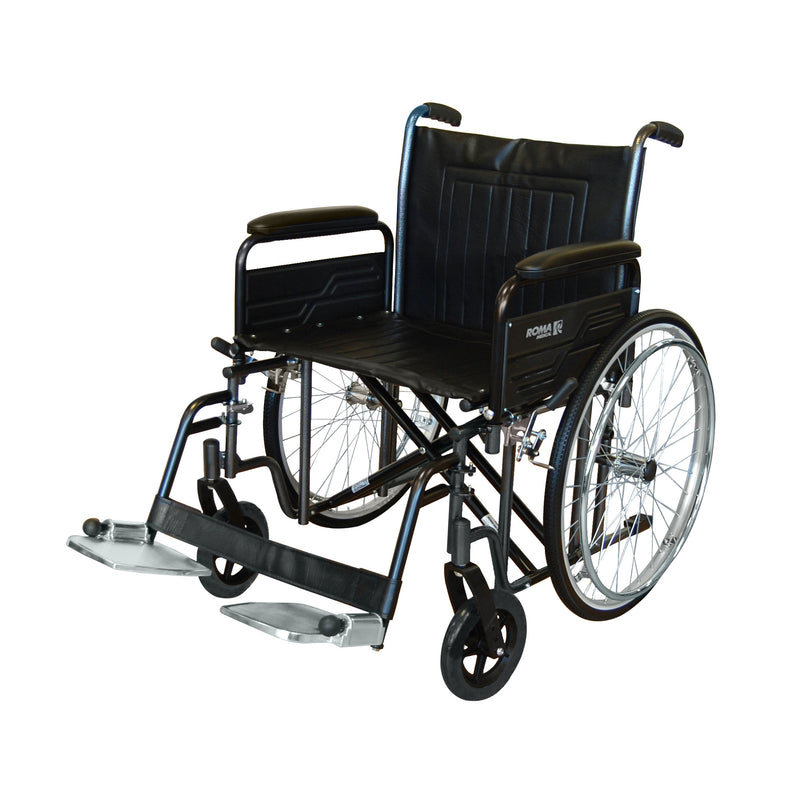 Roma 1473 heavy duty self-propelled wheelchair with double cross braces