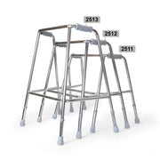 Roma heavy duty chrome steel walking frames in three heights, models 2511, 2512 and 2513