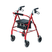 Roma 2462 lightweight 4 wheel rollator with 15cm wheels, seat and bag
