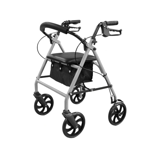 Roma 2470 lightweight 4 wheel rollator with padded seat and backrest