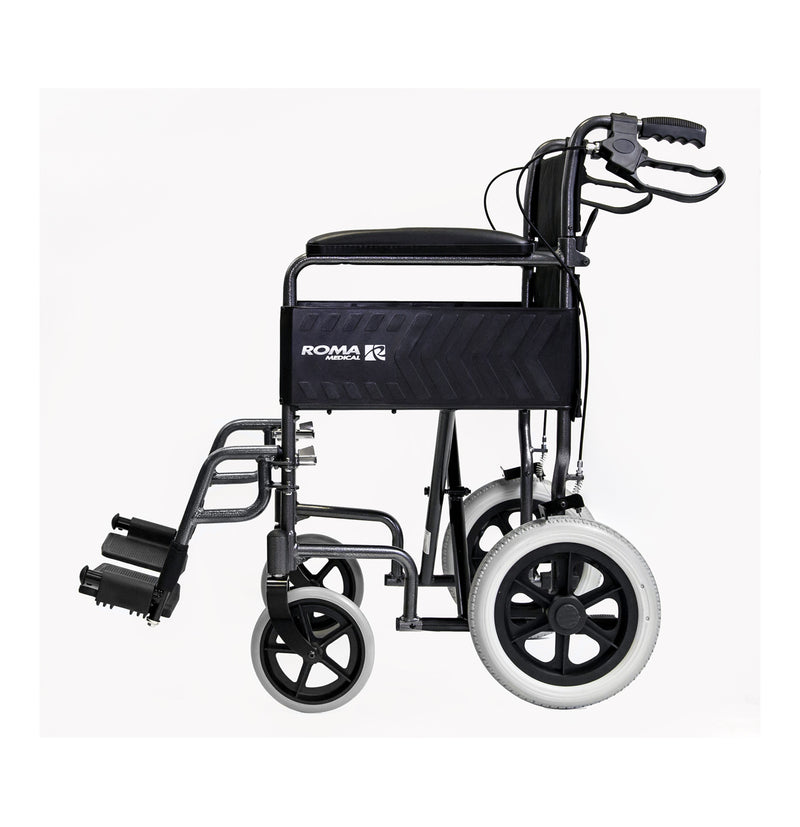Side view of the Roma 1235 car transit wheelchair