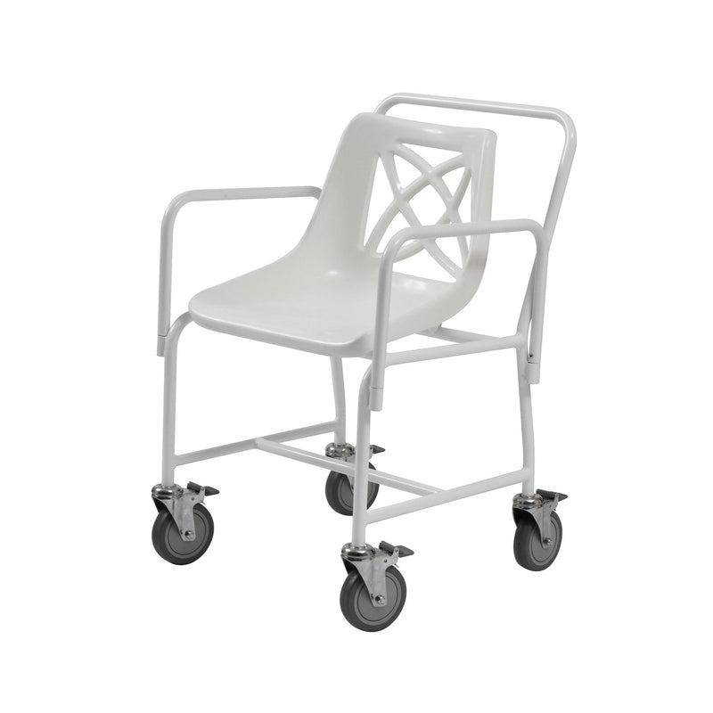 Roma 4551/4BC mobile shower chair with detachable armrests and four braked swivel castors