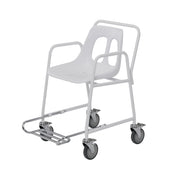 Roma 4550/4BC/FR mobile shower chair with sliding footrest and four braked castors