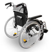 Rear view of the Roma Orbit 1300 self propelled wheelchair