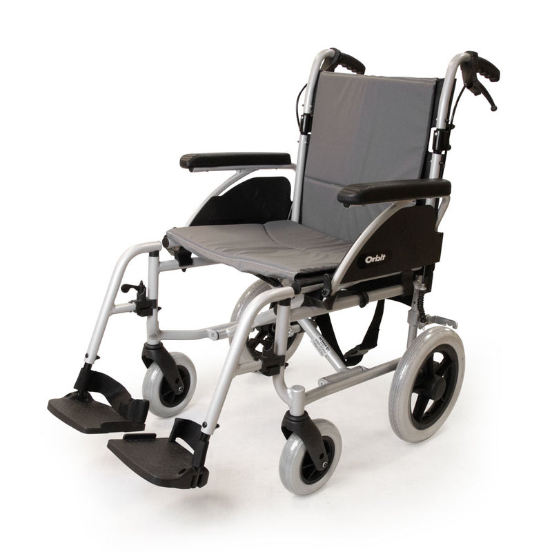 Front view of the Roma Orbit 1330 lightweight car transit wheelchair