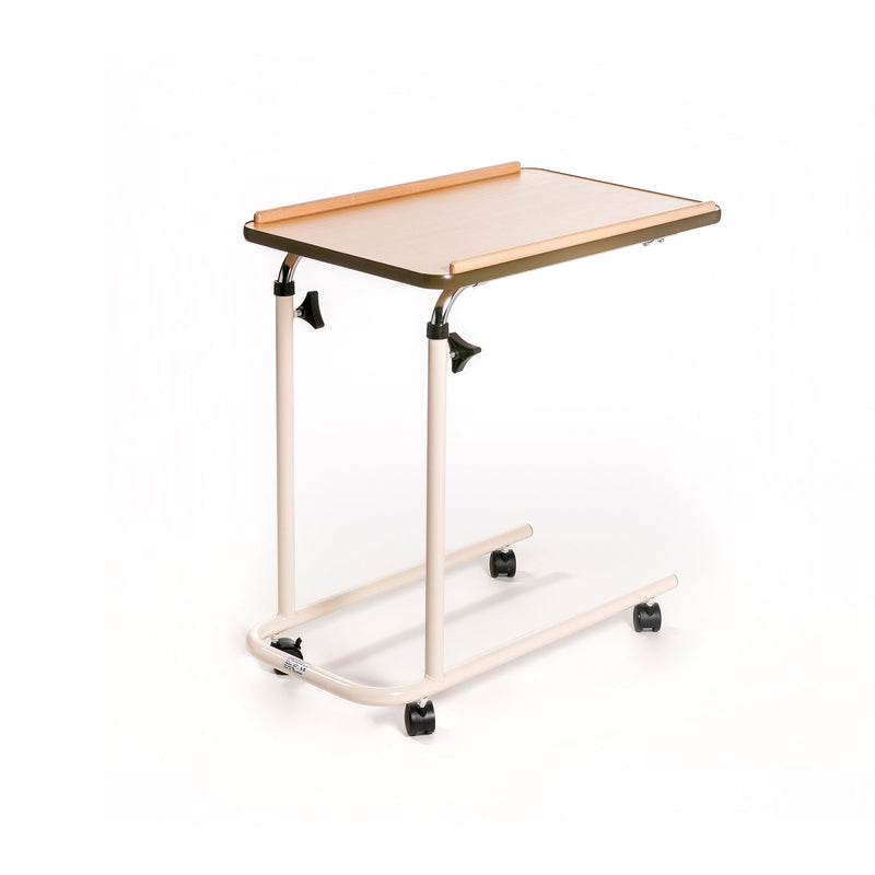 Roma over bed table with open base and swivel castors, model 5705B