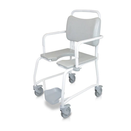 Roma Romachair 4740/CV heavy duty shower commode chair with straight back for concealed cisterns, detachable arms
