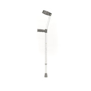 Roma single adjustable aluminium elbow crutches with hinged cuffs, model 2121