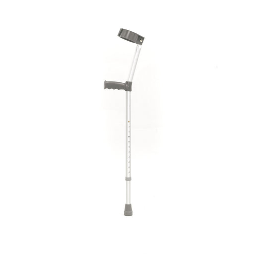 Roma single adjustable aluminium elbow crutches with hinged cuffs, model 2121