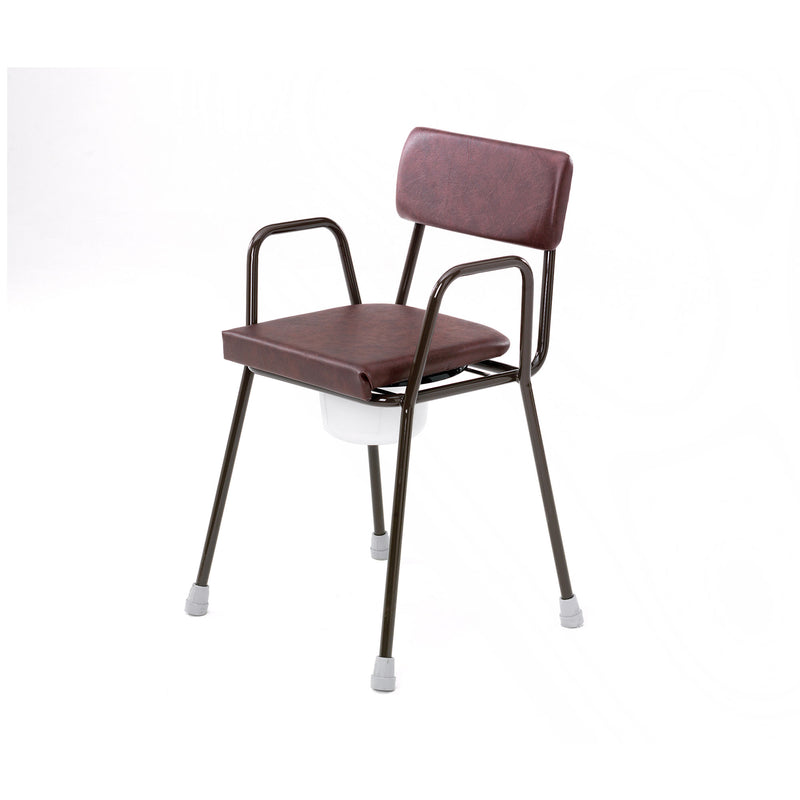 Roma stacking commode with upholstered backrest and overseat, model 3521