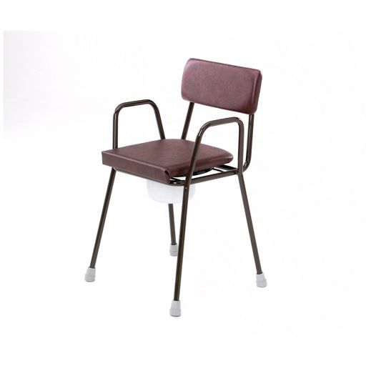 Roma stacking commode with upholstered backrest and overseat, model 3521