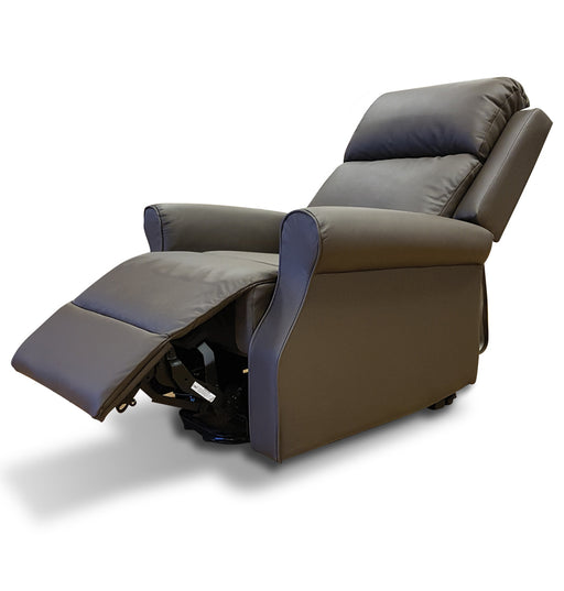 Roma Willow leather rise and recline chair in chocolate brown, model LD49/BROWN