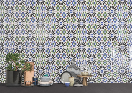 Sanford Casablanca Hand Painted Gloss Ceramic Wall Tile 140x140mm