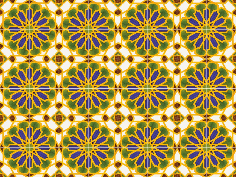 Sanford Marrakesh Hand Painted Gloss Ceramic Wall Tile 140x140mm