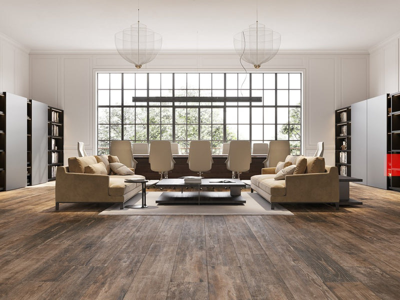 Sebastian Brown Wood Effect Matt Porcelain Wall & Floor Tile 200x1200mm
