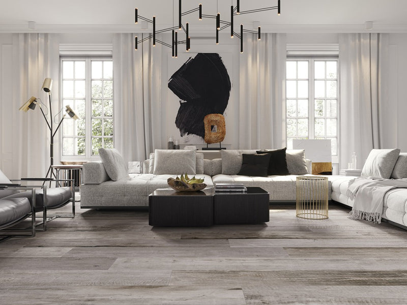 Sebastian Grey Wood Effect Matt Porcelain Wall & Floor Tile 200x1200mm