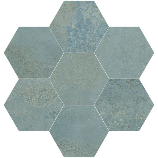 Sebring Mint Metallic Satin Porcelain Hexagon Wall & Floor Tile 150x170mm