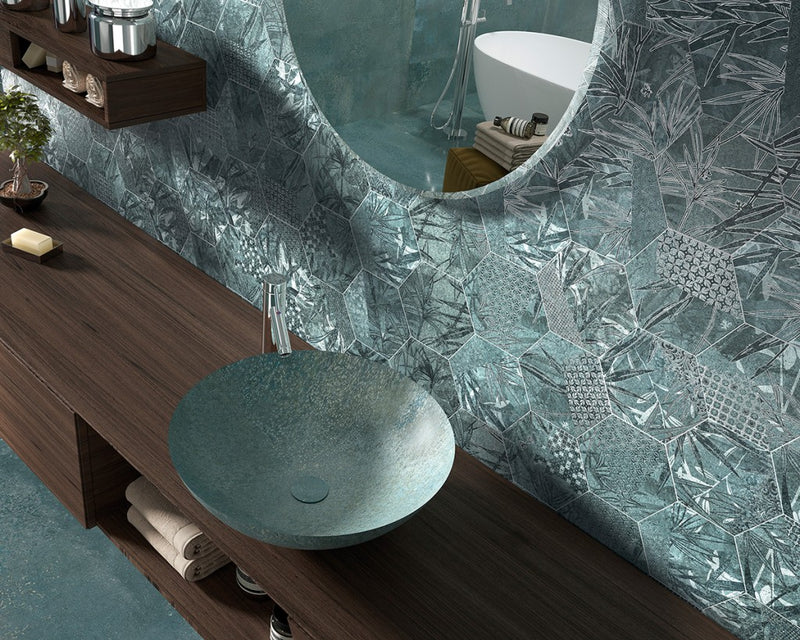 Sebring mint metallic tile 150x170mm - view 2