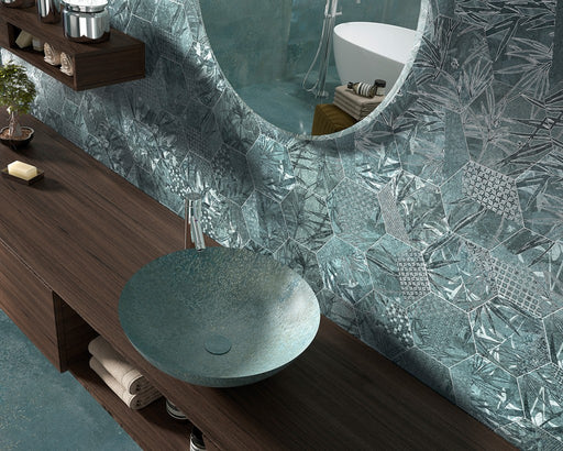 Sebring mint metallic tile 150x170mm - view 2
