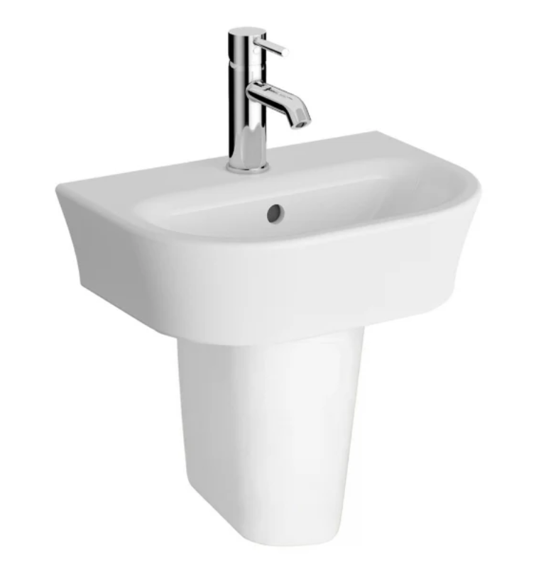 Kartell K-VIT Eklipse Round 450mm Compact Basin with Semi Pedestal-White Gloss (EK002-POT988ST)