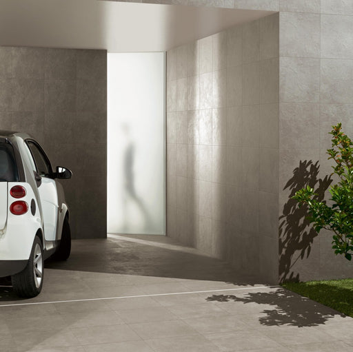 Seminole Grey Slate Effect Satin Porcelain Wall & Floor Tile 450x450mm