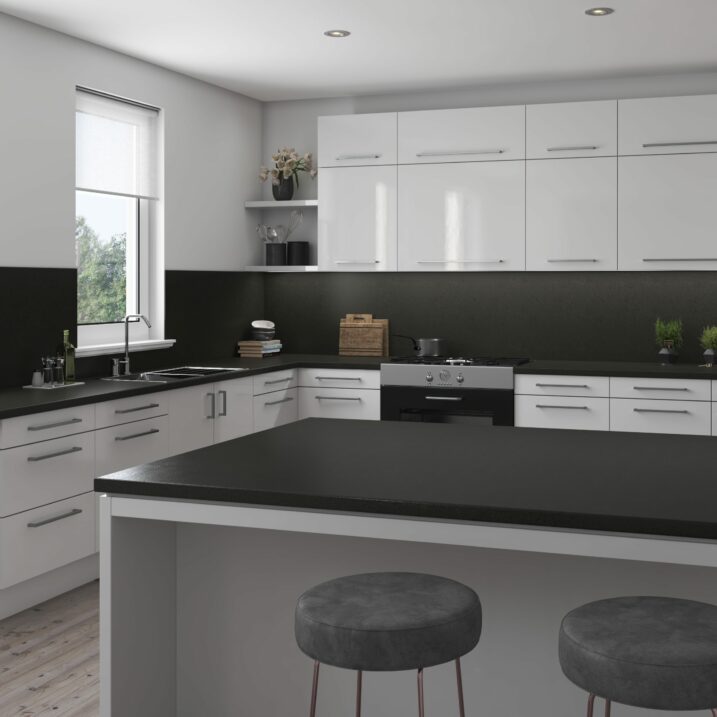 Senses Black Rock laminate kitchen worktop décor