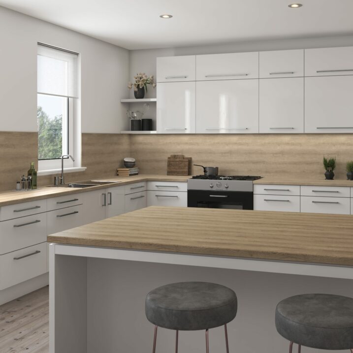 Senses Caledonian Grey Oak laminate kitchen worktop décor
