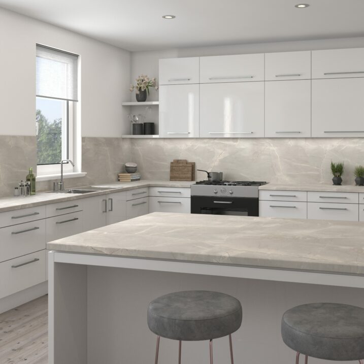 Senses Colorado Marble laminate kitchen worktop décor