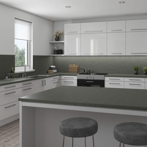 Senses Grey Lunar Slate laminate kitchen worktop décor
