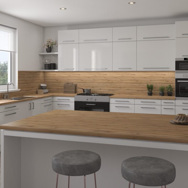 Senses Pembrey Oak laminate kitchen worktop décor