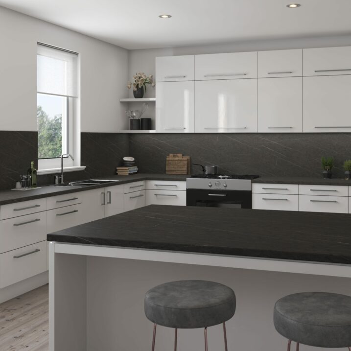 Senses Pietra Grey Marble laminate kitchen worktop décor