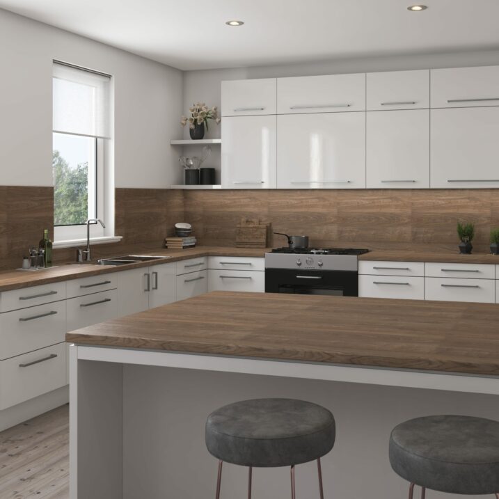 Senses Sherwood Dark Oak laminate kitchen worktop décor
