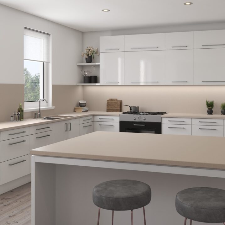Senses Sunstone laminate kitchen worktop décor