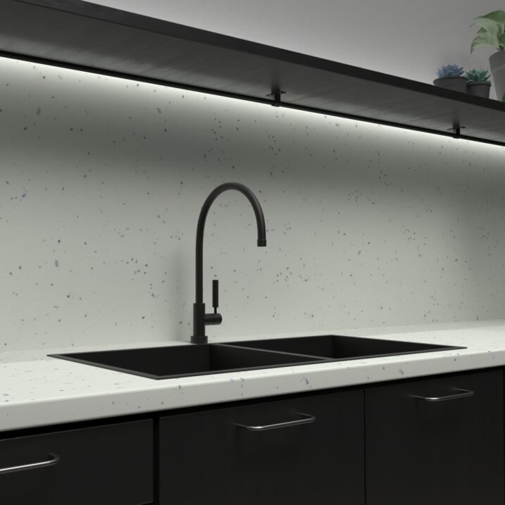 Senses White Fleck laminate kitchen worktop décor