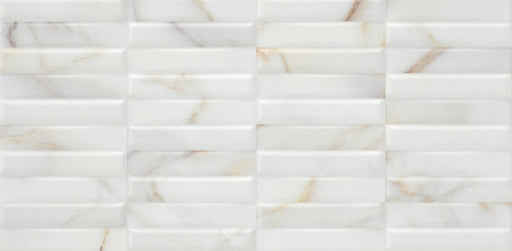 Siesta Gold Marble Effect Gloss Ceramic Brick Decor Wall Tile 300x600mm
