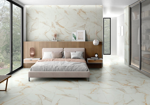 Siesta gold marble effect tile 300x600mm - view 2