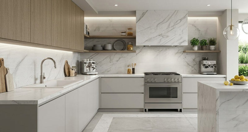 Siesta white marble effect tile 300x600mm - view 2