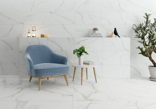 Siesta white marble effect tile 300x600mm - view 2