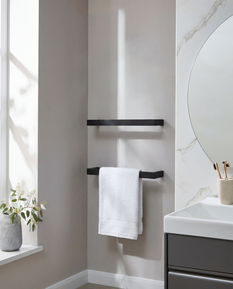 Kartell K-VIT Singola 12V Electric Towel Rail - Matt Black