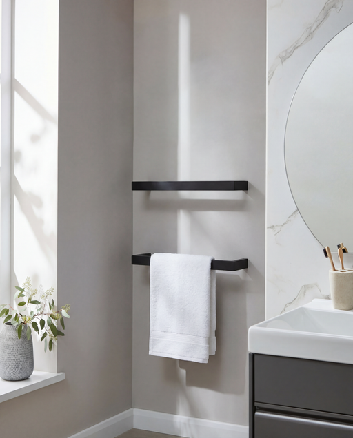 Kartell K-VIT Singola 12V Electric Towel Rail - Matt Black