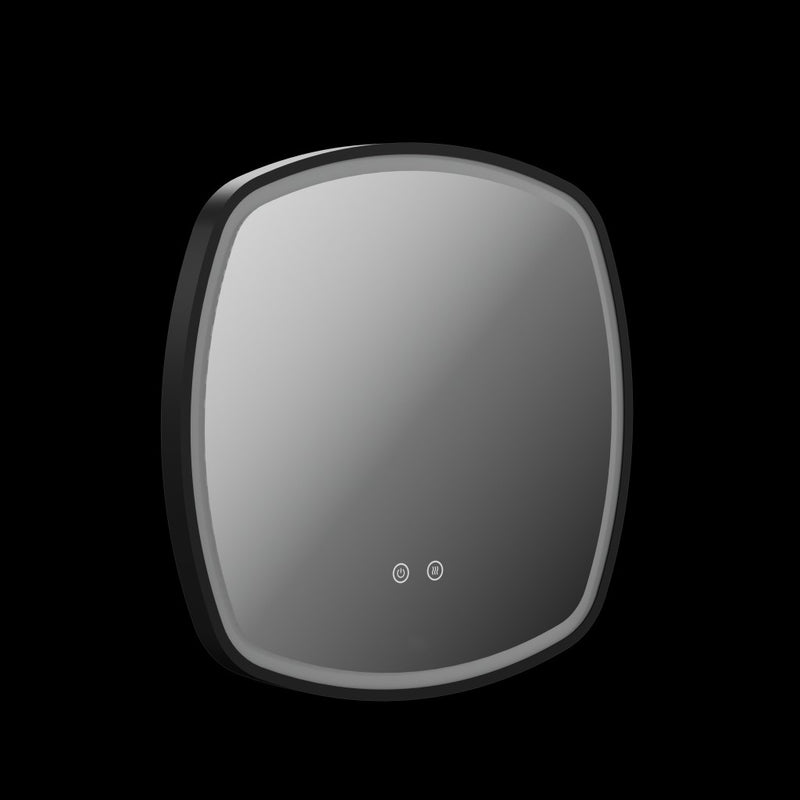 Stanway 500mm Illuminated Soft Square Mirror With Demister in Matt Black