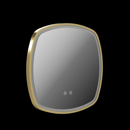 Stanway 500mm Illuminated Soft Square Mirror With Demister in Satin brass