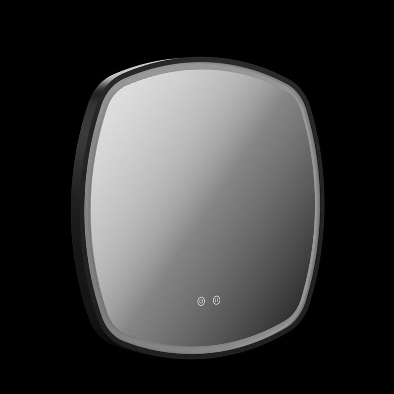 Stanway 600mm Illuminated Soft Square Mirror With Demister in Matt Black