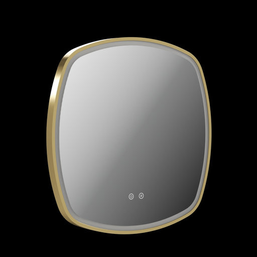Stanway 600mm Illuminated Soft Square Mirror With Demister in Satin Brass